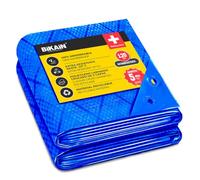 Bikain - Telo Impermeabile esterno - 6x10 metri - 70g/m2 Rinforzato - Occhielli Antistrappo - Telo 100% Impermeabile e 100% Protezione UV - Copritutto Multiuso - 3 Strati Laminato Incrociato