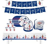 Bikasun Set Pirato Tema Party Supplies, Set di Stoviglie Pirata per Feste, 66 Pezzi Forniture per Feste di Pirati Piatti, Tazze, Tovagliolo für 16 ospiti