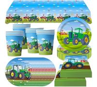 Bikasun Stoviglie per feste di compleanno per bambini, set da tavola di compleanno, bicchieri di carta, tovaglioli, tazze, tovaglie, 16 ospiti decorazione per bambini e ragazze