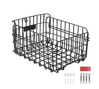 Bike Basket, Folding Crate, Rear Mount Storage Organizer, Large Capacity Cargo Carrier, Durabled Lightweight Rack, Ideal Cycling Accessory 14.57 X 10.63 X 7.87 Inch for Mountain Road Electric Scooter
