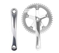 Bike Crank, Crankset Replacement, Aluminum Alloy Chainring, Precision 48t Gear Design, for Mountain City Commuting Racing Use, 6.69x5.83 Inches, Silver, 1 Piece, Lightweight
