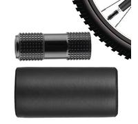 Bike Inflator Pump Head with Insulated Sleeve, Portable Cycling Accessory for Outdoor Riding, Compatible with Prestas and Schraders Valves, for Beginners and Professionals, 1 Set