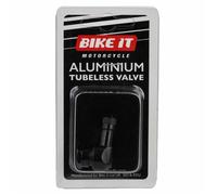 Bike It Alluminio 90° 11.3Mm Valvola In Metallo Per Pneumatici Moto Nero
