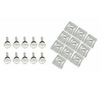 Bike It Quick Release Fairing Fasteners Slip-On 17Mm - Silver - Pack Di 10