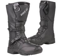 Bike It Triple-Black Moto Impermeabile Adventure Stile Stivali Neri