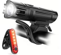 Bike Light Set USB ricaricabile- 400 lumen Super Bright Front Light Light Light Bilance LED Lampade for biciclette LED, IPX4 Impermeabile, 8 modalità luce adatta a tutte le biciclette