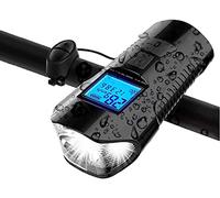 Bike Light Set USB Ricaricabile Bicycle Bicycle Front Back Super Bright Impermeabile Impermeabile Bicicletta Tachimetro tachimetro 4 Light Modes & Tromba Adatto a tutte le biciclette