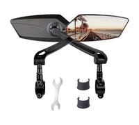Bike Mirror, 360° Rotatable Cycling Lens, Scratch-Resistant Handlebar Mount, Wide-Angle Rear View Design, Shockproof Build Portable Compact Ideal for Road, Mountain, and Biking