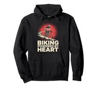Bike Powered by Heart Bike Pendolarismo Felpa con Cappuccio