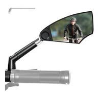 Bike Rearview Mirror Safety Accessory, Shockproof Glass Cycling Mirror, 11.02x2.76x0.71in, Road Commuting Touring Racing Travel, Adjustable Handlebar Mount for Outdoor Mountain Biking Visibility