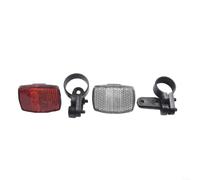 Bike Reflector Set 2-Pack Front White Rear Red Mount | Includes white front handlebar mount, red rear seat post bracket, complete fixing hardware included