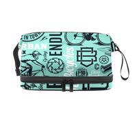 Bike Shop Club Poster Borsa per cosmetici a doppio strato per donne e ragazze, borsa da viaggio per trucchi pratica borsa organizer con scomparto per pennelli, Multi, 27x15x14 cm/10.6x5.9x5.5 in,