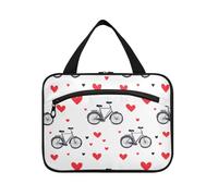 Bike Simple Line Art a forma di cuore borse da appendere per San Valentino per le donne da viaggio con gancio, borsa organizer per trucco essenziale per viaggio trucco zaino zaino per maquillaje de