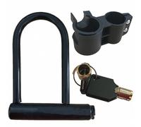 Bike U-Lock Heavy Duty Anti Theft Secure Sturdy Steel U Lock with Keys and Mounting Bracket for Electric Scooters, Mountain Bikes, Road Bicycles, DoorsU