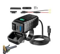 Bike USB Schnelllader - Spannungsanzeige Modul Mit Switch, Hochleistungs Ladebuchse Anschluss, Robuste Motorrad Zubehör Einheit, Kompakte Einbaugröße | Effizientes Laden Für Smartphone Unterwegs