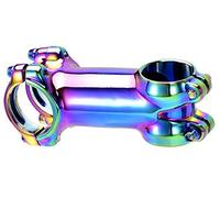 BIKECO Attacco manubrio da 31,8 mm, per mountain bike e bici da corsa, 7/17 gradi, 60, 70, 80, 90 mm, ad alta resistenza, leggero, 31,8 mm, manubrio per bicicletta XC AM (7 gradi 80 mm arcobaleno)