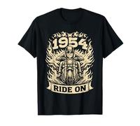 Biker 1954 Ride On Compleanno Motociclista Amante Moto Maglietta