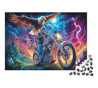 Biker And Eagle 1000 Pezzi Di Cartone Alta Qualità Biker & Eagle Gioco Puzzle Ragazzi Principianti Puzzle Ultra-difficile Regalo Festa Del Papà Regalo Natale Puzzle 52x38cm/1000pcs