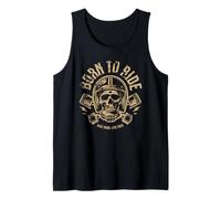 Biker - Born To Ride Skeleton Ride Hard Live Free Canotta