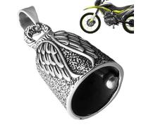 Biker - Ciondolo portafortuna a forma di d'angelo, in acciaio | stile vintage, accessorio protettivo per viaggi su strada, per uomini e donne, ornamento per moto, regalo per uomo e donna