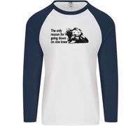 Biker In Ginocchio Su Un Ginocchio Maglietta Baseball L/S Uomo