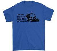 Biker In Ginocchio Su Una Gamba Maglietta Moto Uomo 100% Cotone