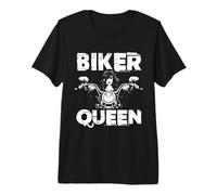 Biker Queen Motorcycle Chick Ladies Babe for Women Maglietta Premium