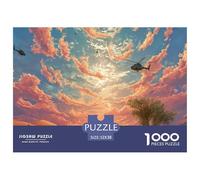 Biker Riding in The Desert 1000 Pezzi Cartoncino Premium Puzzle Wolf Under The Sunset Immagini Vibranti Gioco Creativo Puzzle Per Bambini 52x38cm/1000pcs