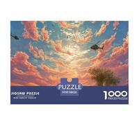 Biker Riding in The Desert 1000 Pezzi Cartoncino Premium Puzzle Wolf Under The Sunset Sfida Unica Gioco Creativo Puzzle Per Bambini 38x26cm/1000pcs