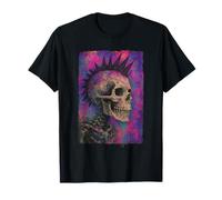 Biker Skull Graffiti Rocker Punk Horror Vintage Illustrazione Maglietta