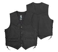 Biker Style Motorcycle Motorbike Scooter Low-Cut Vest Waistcoat Leather Jacket M