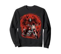 Biker Tristo Mietitore Angelo della Morte Teschio Moto Halloween Felpa