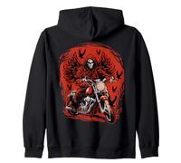 Biker Tristo Mietitore Angelo della Morte Teschio Moto Halloween Felpa con Cappuccio