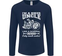 Biker Zio Come Un Normale Giorno Degli Zii Divertente Uomo Manica Lunga T-Shirt