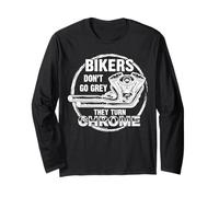 Bikers Don't Go Grey They Turn Chrome Mens Biker Moto Maglia a Manica