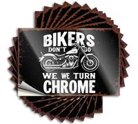 Bikers Don't Go, We Turn Chrome. Door Tall - Divertente decalcomania autoadesiva per patio (6 x 9 cm)