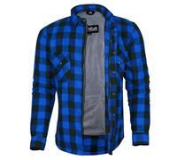 Bikers Gear Australia, Camicia protettiva in flanella di Kevlar (aramide) multicolore Blu/nero. xxl