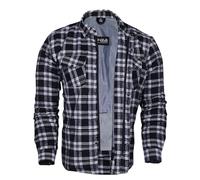 Bikers Gear Australia, Camicia protettiva in flanella di Kevlar (aramide) multicolore Nero e bianco L