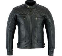 Bikers Gear Australia Limited Baron Diamond Premium Quality Soft Analine Giacca Moto In Pelle CE Armatura Rimovibile, Nero Carbone, Taglia M