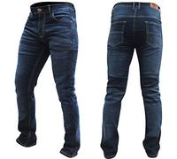Bikers Gear Australia Stetch Blu Jeans da Motociclista da Uomo Stone Wash Stretch Comfort Fit Foderato Kevlar con Armatura CE Rimovibile, 46 Unisex-Adulto