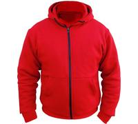Bikers Gear CE Armored 100% Full Ultimate Protezione moto, Felpa con cappuccio Unisex Adult, Rossa, Small = 36