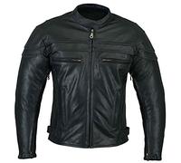 Bikers Gear ' The Sturgis ' Crusier CE 1621-1 PU Removable Armour CowHide Leather Motorcycle Jacket UK