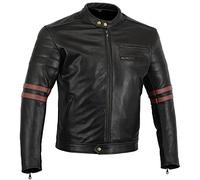 Bikers Gear UK GIACCA in PELLE da MOTO VINTAGE CUSTOM CAFE RACER TAGLIA L (EU 50)
