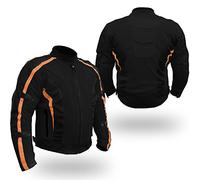 Bikers Gear UK Giacca Sport Giacca legera modelo Chicane in fibra legera e impermeabile nero Arancione taglia taglia 2XL
