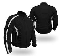 BIKERS GEAR UK Giacca Sport Giacca legera Modelo Chicane in Fibra legera e Impermeabile Nero Bianco Taglia Med EU 48