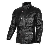 Australian Bikers Gear - giacca da motociclista in pelle anticata e cerata, stile vintage classico, 3XL