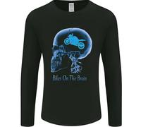 Bikes On The Brain Maglietta A Maniche Lunghe Divertente Per Biker Uomo