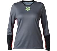 Bikeshirt manica lunga donna Defend Race grigio/fucsia/arancione S