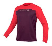 Endura - MT500 Burner Trikot Langarm - Maglietta da ciclismo XXL lilla/rosso