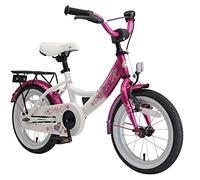 BIKESTAR Bicicletta bambini 5 anni | Bici bambino bambina 14 pollici Freno a pattino e freno a retropedale | 14“ Classico Edition rosa e bianco